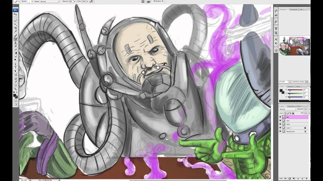 The Sinister Six - timelapse speed painting.