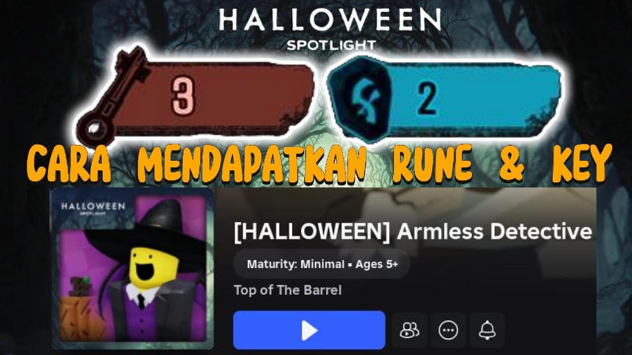 [ROBLOX EVENT] CARA MENDAPATKAN TOKEN RUNE & KEY TIRE DI Armless Detective | HALLOWEEN SPOTLIGHT
