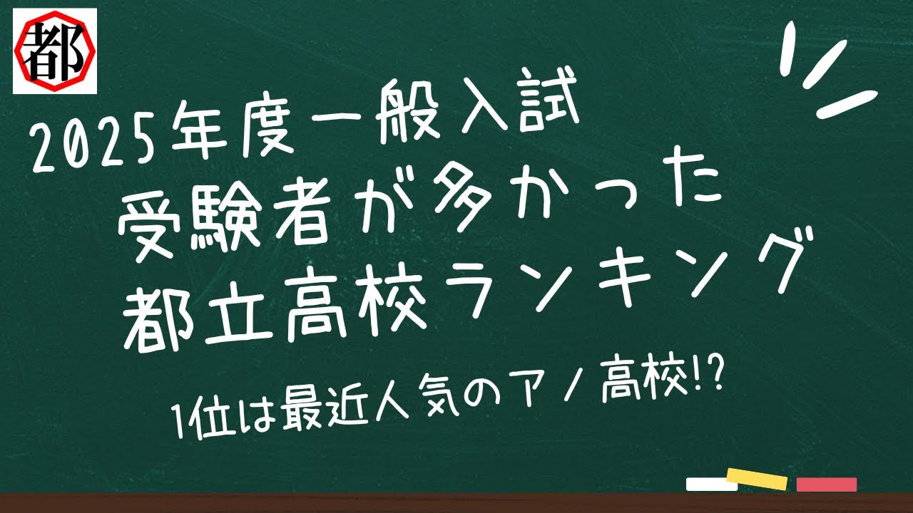 【都立高校人気ランキング】受験者数で見る！いま注目の高校はここだ！
