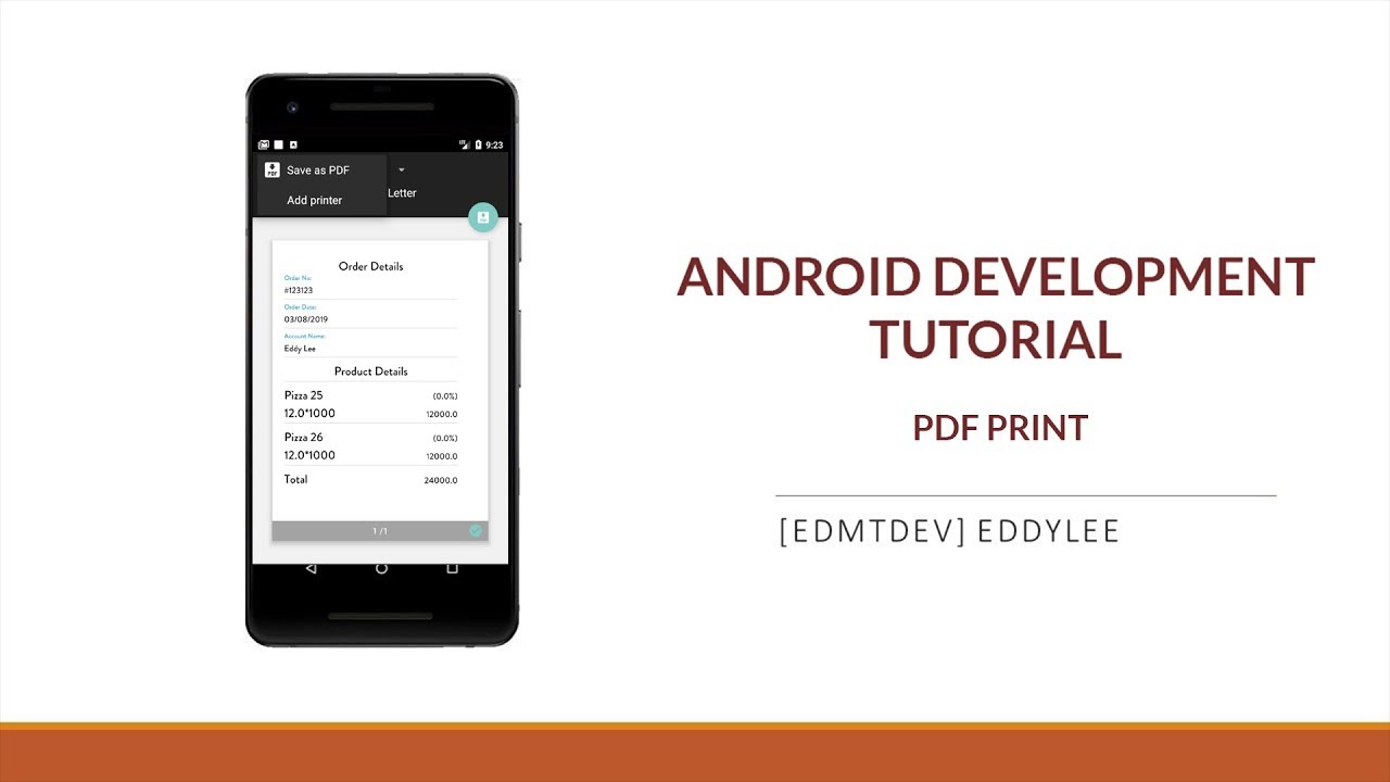Android Development Tutorial - Create Pdf And Print With Wifi Printer