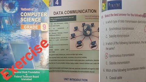 9th class computer 4 data communication Exercise #9thclass #computerscience #computersciencechapter3