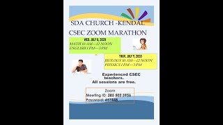 KENDAL S.D.A. CSEC ZOOM MARATHON JULY 9, 2020