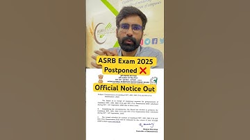 ASRB Exam 2025 Postponed ❌ | NET, ARS, SMS, STO Official Notice Update #ICARNET