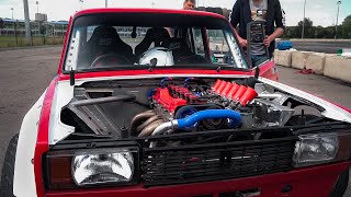 DRIFT VAZ with 2 steering wheels and 2jz itb