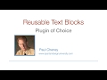 Reusable Text Blocks WordPress Plugin