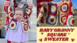 How To Crochet A Baby Granny Square Sweater