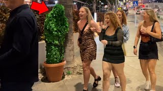 pretty girls getting scared at night. bushman prank