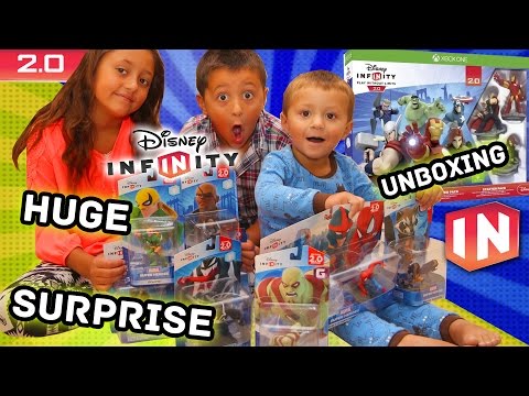 Disney Infinity 2.0 HUGE Surprise! All Day 1 Marvel Super Heroes Toys! Unboxing Fun!