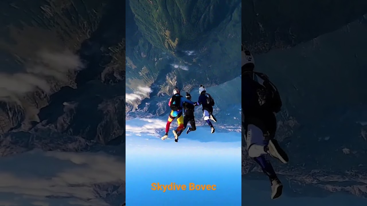 Amazing views skydiving in Bovec Slovenia