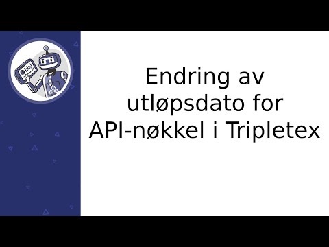 Endre utløpsdato for API-nøkkel i Tripletex