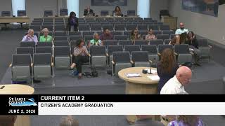 St. Lucie County BOCC Meeting, Citizens Academy Graduation, June 2, 2026