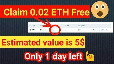Claim Free 0.02 ETH only 1 day left - Hurry up and claim ur 5$