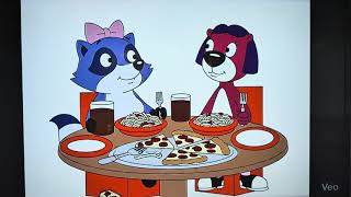 Pinch Raccoon And Jelly Otter Having Dinner 
