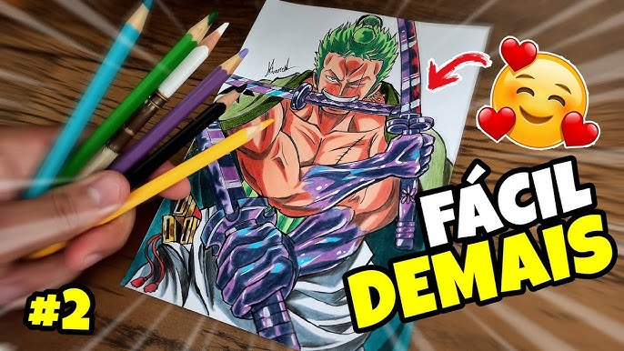 Como desenhar e colorir o DRACULE MIHAWK (o Melhor Espadachim do Mundo) -  One Piece #1 