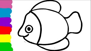 Very simple fish drawing| Drawing video| Draw A beautiful Fish easily||