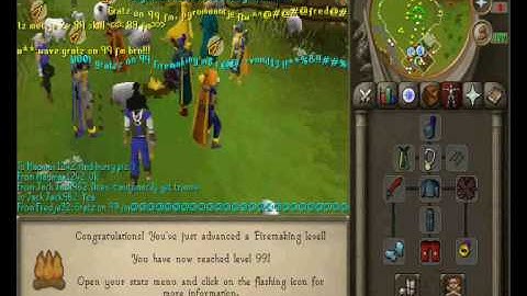 Runescape Lord Magords (me) getting 99 firemaking