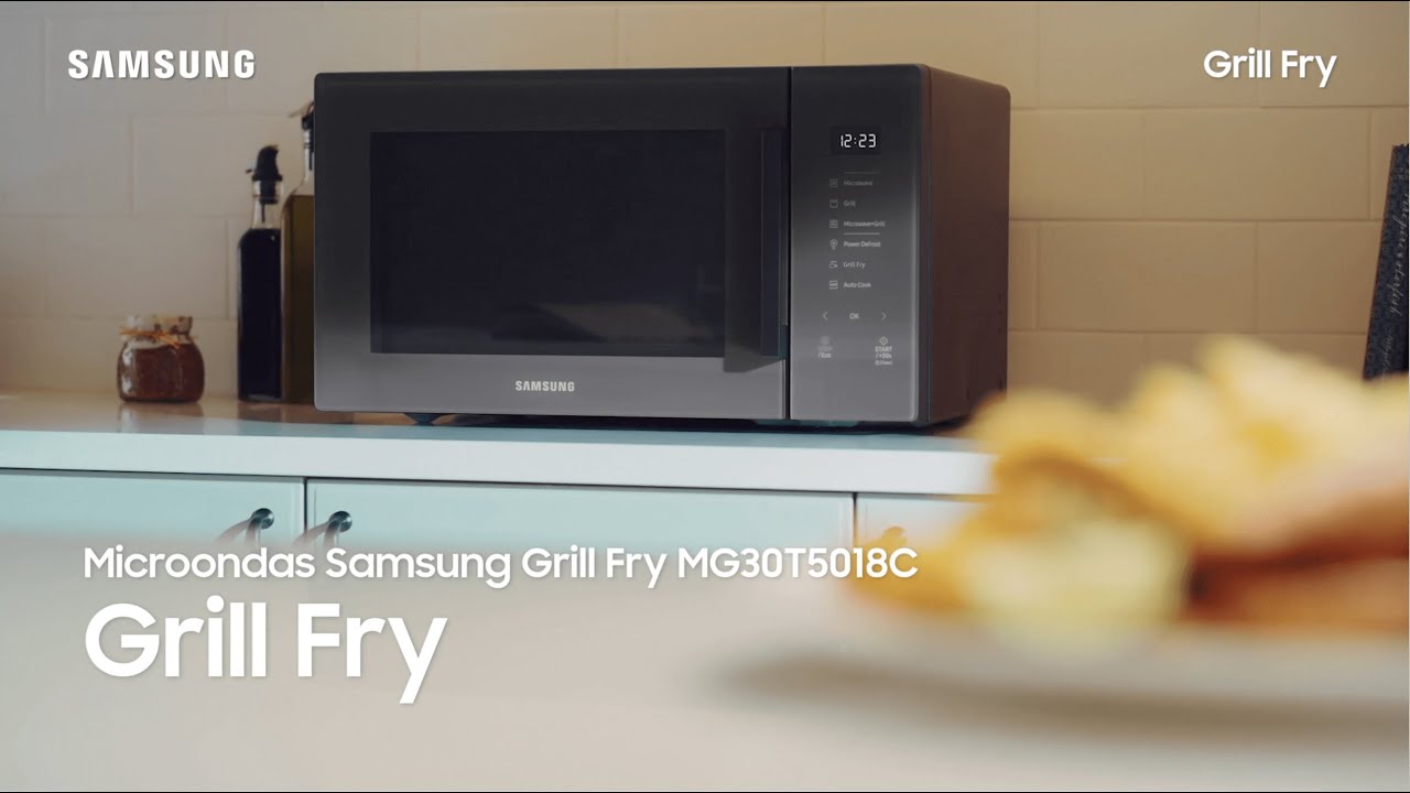 Samsung - Horno microondas Grill Fry [versión vertical] 