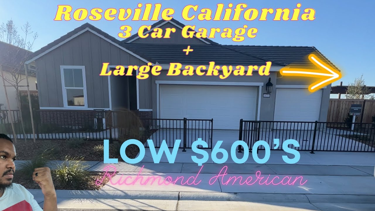MUST SEE BACKYARD & Ranch Style Model 3 Car Garage Sacramento Homes