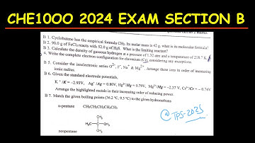 CHE1000 SECTION B 2024 EXAM SOLVED