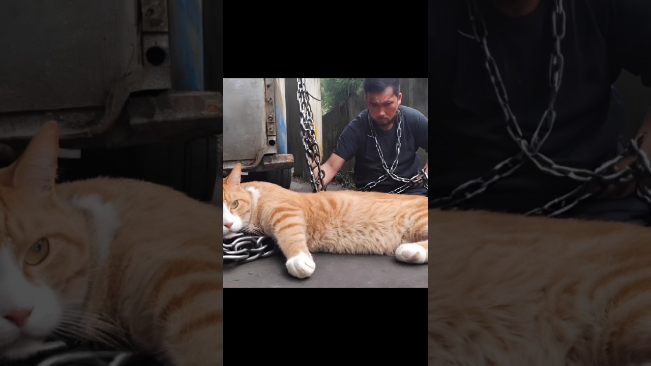 cute Ginger cat rescued by police😺👮