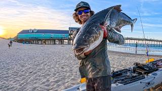 I Caught A MONSTER COBIA From My Kayak! Catch, Clean & Cook