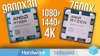 CPU/GPU Scaling: 7600X vs. 9800X3D (RTX 5090, 5080, RX 9070 & 9060 XT)