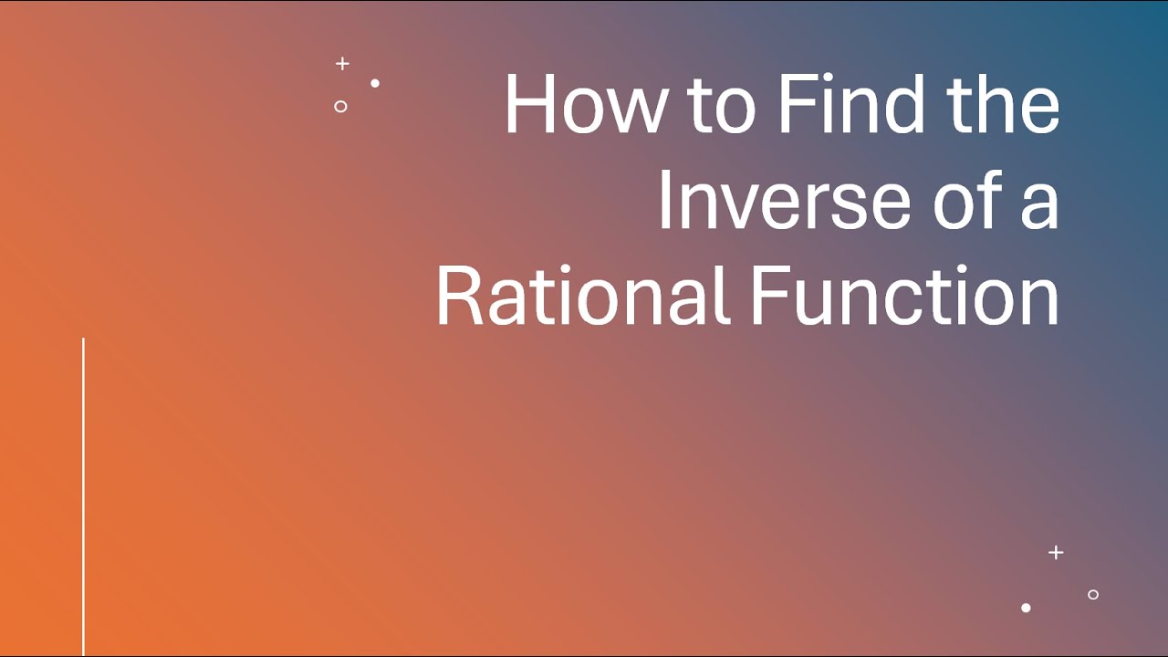 Пример того, как найти обратную функцию к рациональной функции.