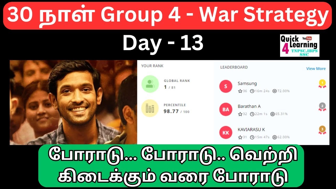 Day 13 Group 4 TNPSC 2024 Exam Preparation Quick Day 13 group 4 tnpsc 2024 exam preparation quick