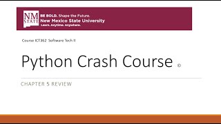 Python Crash Course Chap5