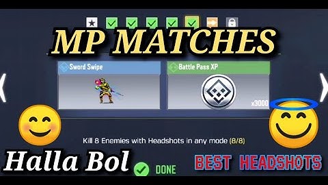 Kill 8 Enemies with Headshots in any mode || Call Of Duty Mobile Mission ||  Task Complete