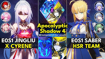 E0S1 Jingliu x Cyrene & E0S1 Saber Hypercarry | Apocalyptic Shadow Floor 4 3 Stars | HSR 3.7