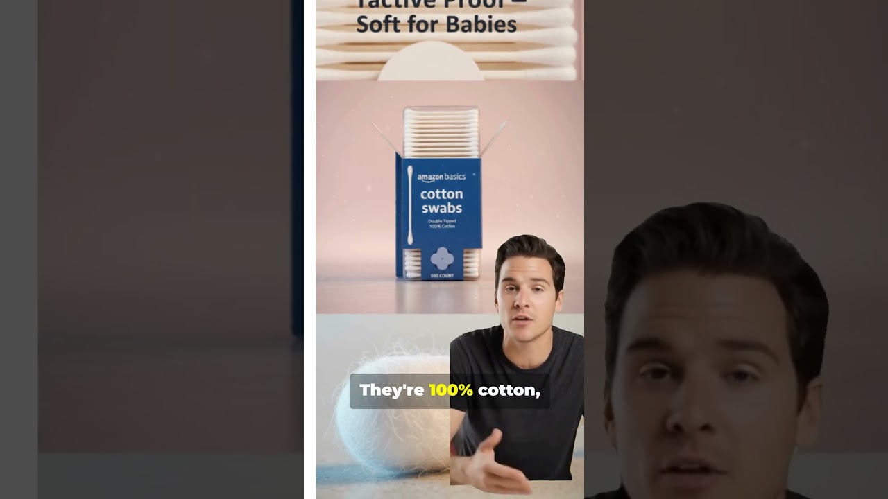 🧴 Amazon Basics Cotton Swabs — Gentle & Safe for Baby Care! ✨ (500 Count)