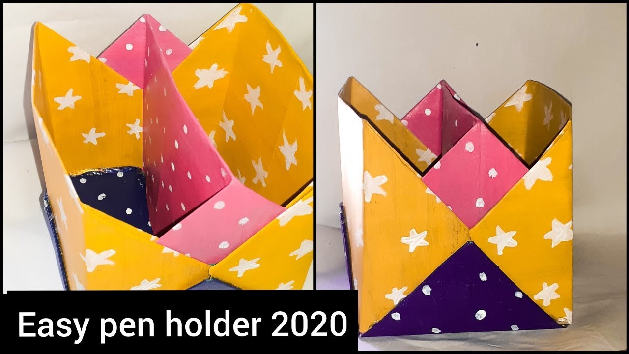 HOW TO MAKE PAPER PEN HOLDER 2020 | ORIGAMI PEN STAND | EASY WAY TO MAKE PAPER PEN/PENCIL HOLDER