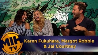 Karen Fukuhara, Margot Robbie and Jai Courtney Interview Suicide Squad