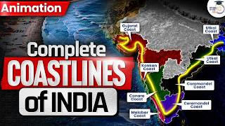 All Indian Coastlines Explained Through Animation | Coastlines of India | UPSC GS | StudyIQ IAS screenshot 4