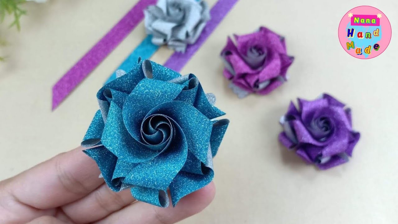 วิธีพับเหรียญโปรยทาน ดอกพุดซ้อน ริบบิ้นกากเพชร / Flowers with plastic ribbon / Nana Handmade