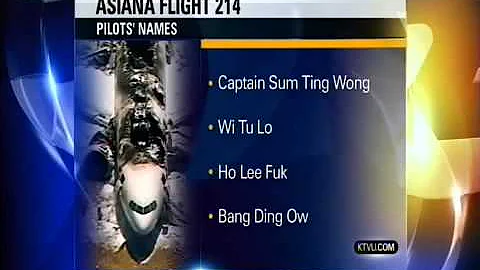 Asian Pilots Names from KTVU News Plane Crash - 