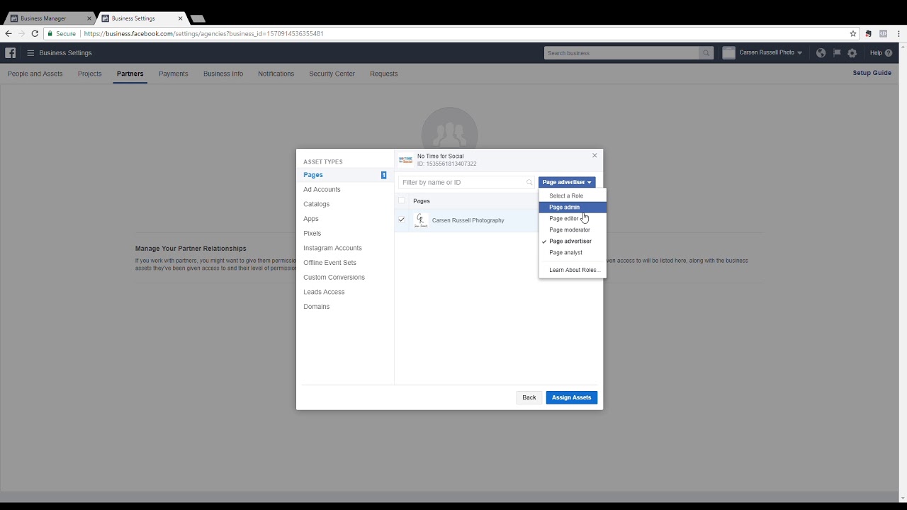 How to Assign Roles and Assets from Facebook Business Manager - YouTube