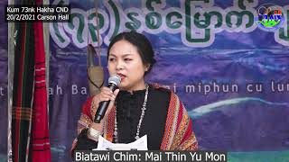 Mai Thin Yu Mon Kum 73Nak Chin Miphun Ni Biatawi Chim 2021 2 20 Hakha