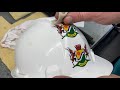 Hard Helmet transfer print using a new method