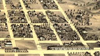 Clinton Illinois 1869 Panoramic Bird's Eye View Map 6593