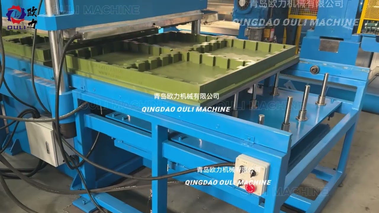 Full automatic rubber tile press machine, with  automatic ejector system.