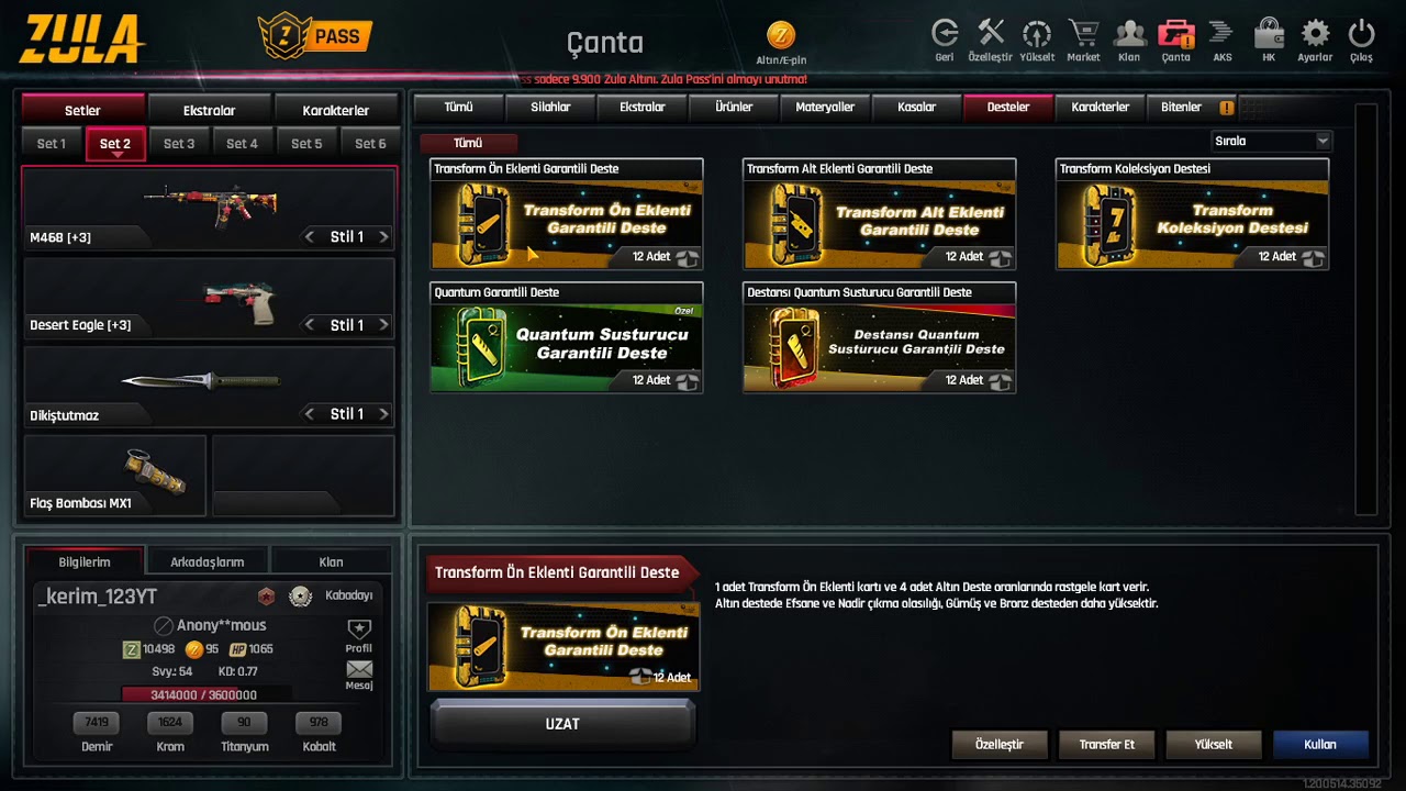 ZULA transform deste açılımı(harika şeyler çıktı)