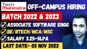 🚨TechMahindra off-campus Mega hiring | Batch 2022-2023 | BE/Btech/MCA/MSC