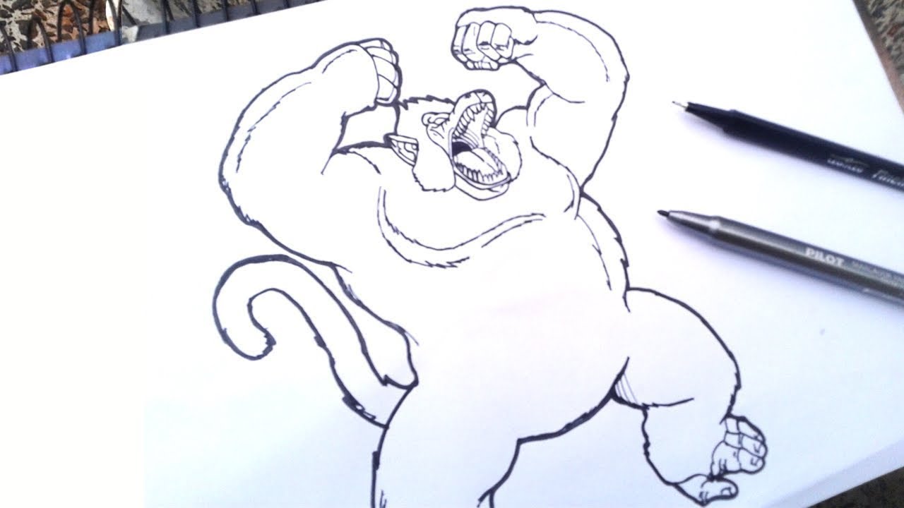 Cómo dibujar el goku oozaru Dragonball Z - YouTube
