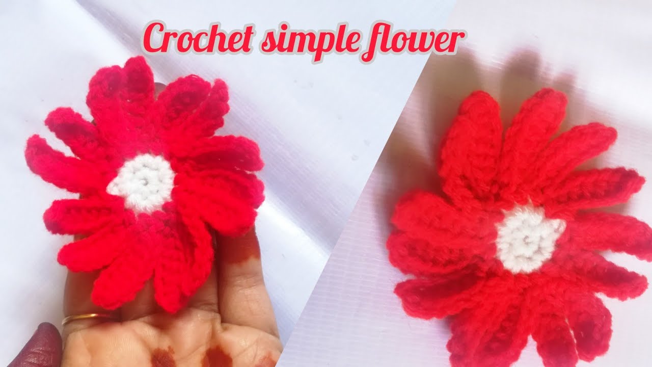 Simple Crochet Flower Daisy Flower Tamil YouTube