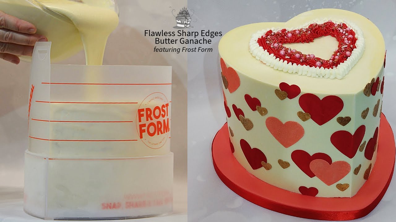 Как добиться острых краев на торте с помощью масляного ганаша с помощью формы Frost Form |Сделано...