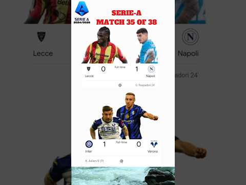 Lecce (0) - (1) Napoli | Inter Milan (1) - (0) Verona Serie A Match results Lecce (0) - (1) Napoli | Inter Milan (1) - (0) Verona Serie A Match results Thumbnail