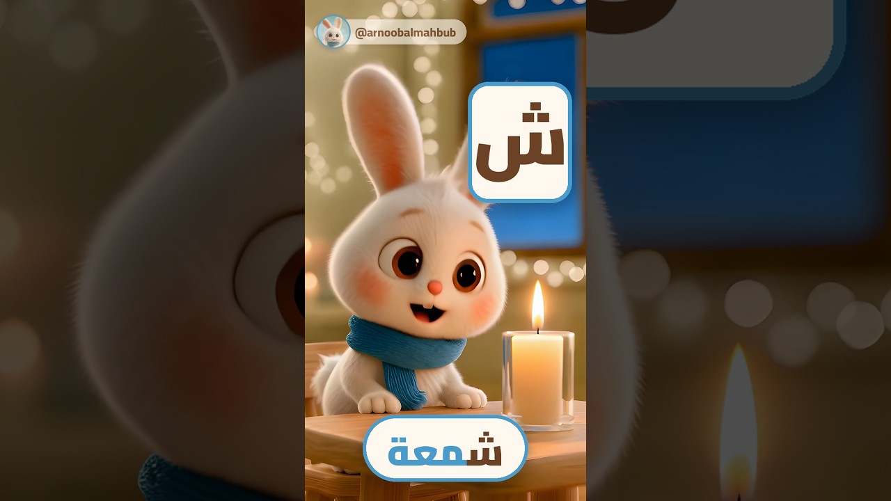 حرف الشين مع أرنوب 🐰🕯️ شَمْعَة | Arabic Letter Sheen for Kids #أرنوب_المحبوب #الحروف_العربية