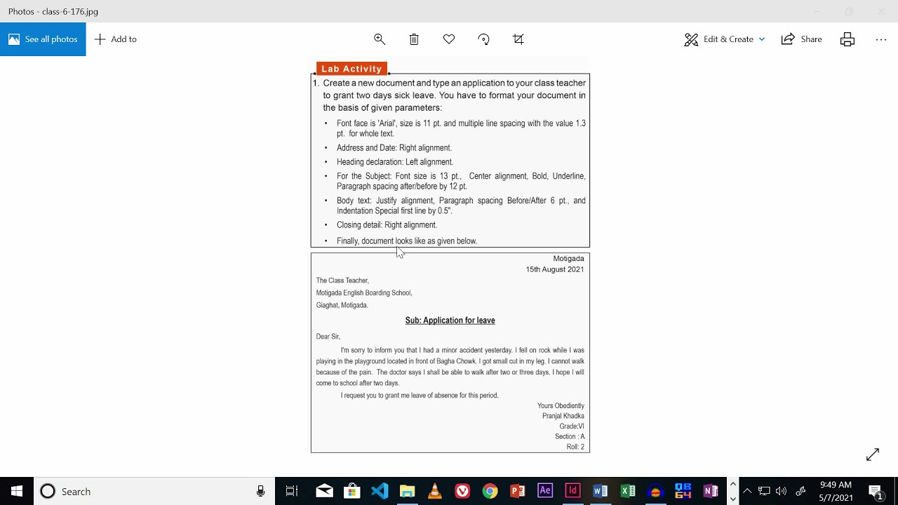 6. 11. 4. 1.  Character and paragraph formatting  in MS WORD